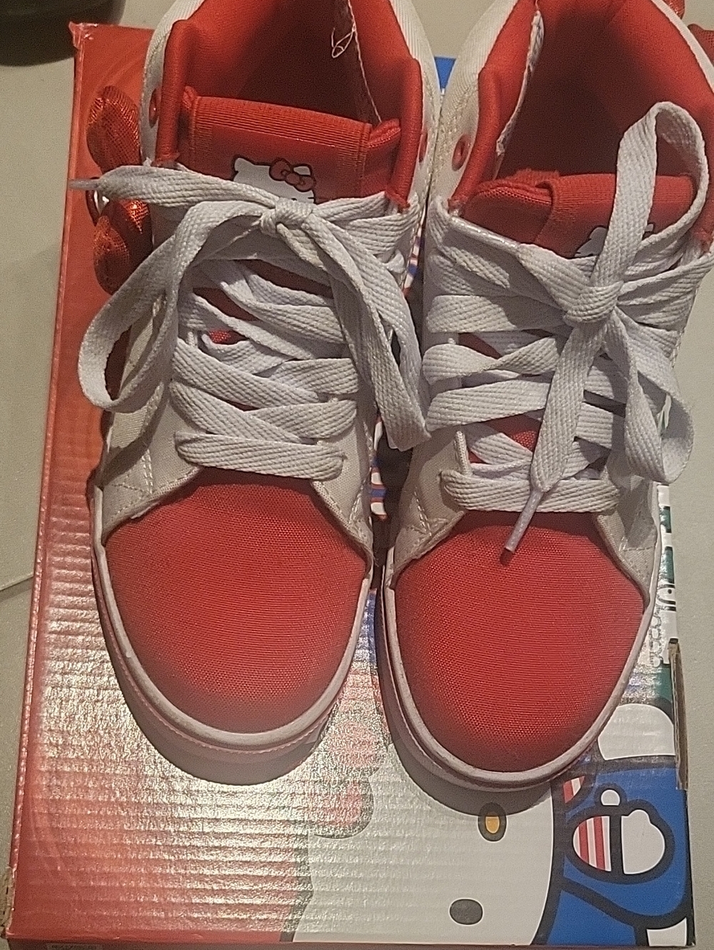 Hello Kitty Red and White Kids High-Top Sneakers